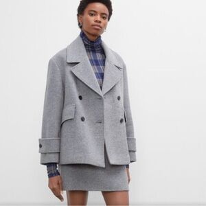 *NEW* Club Monaco grey double-breasted peacoat small